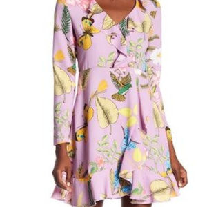 Romeo & juliet couture floral faux wrap dress